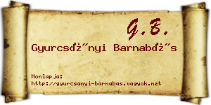Gyurcsányi Barnabás névjegykártya