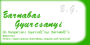 barnabas gyurcsanyi business card